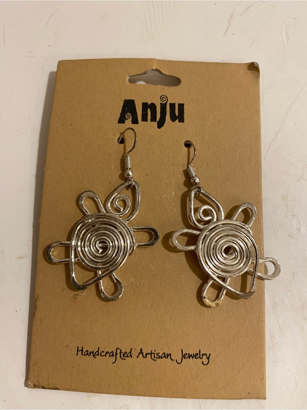 Anju Turtle Dangle Sliver Plated Earrings (RR)